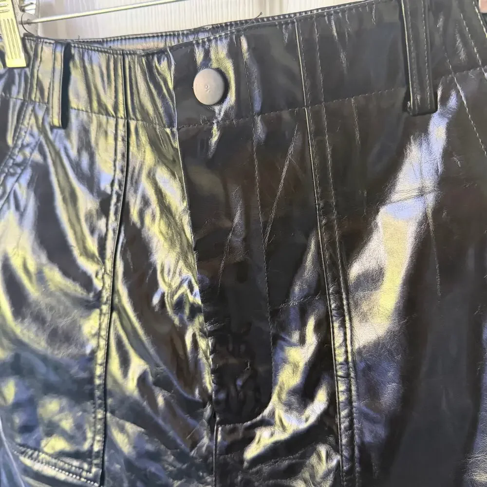 MOTF Black Faux Leather/Vinyl Pants Size Small